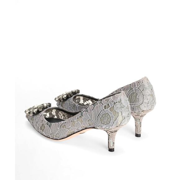 Dolce & Gabbana Bellucci 60 Pumps in Taormina Lace Crystals Grey 36 - Picture 6 of 10
